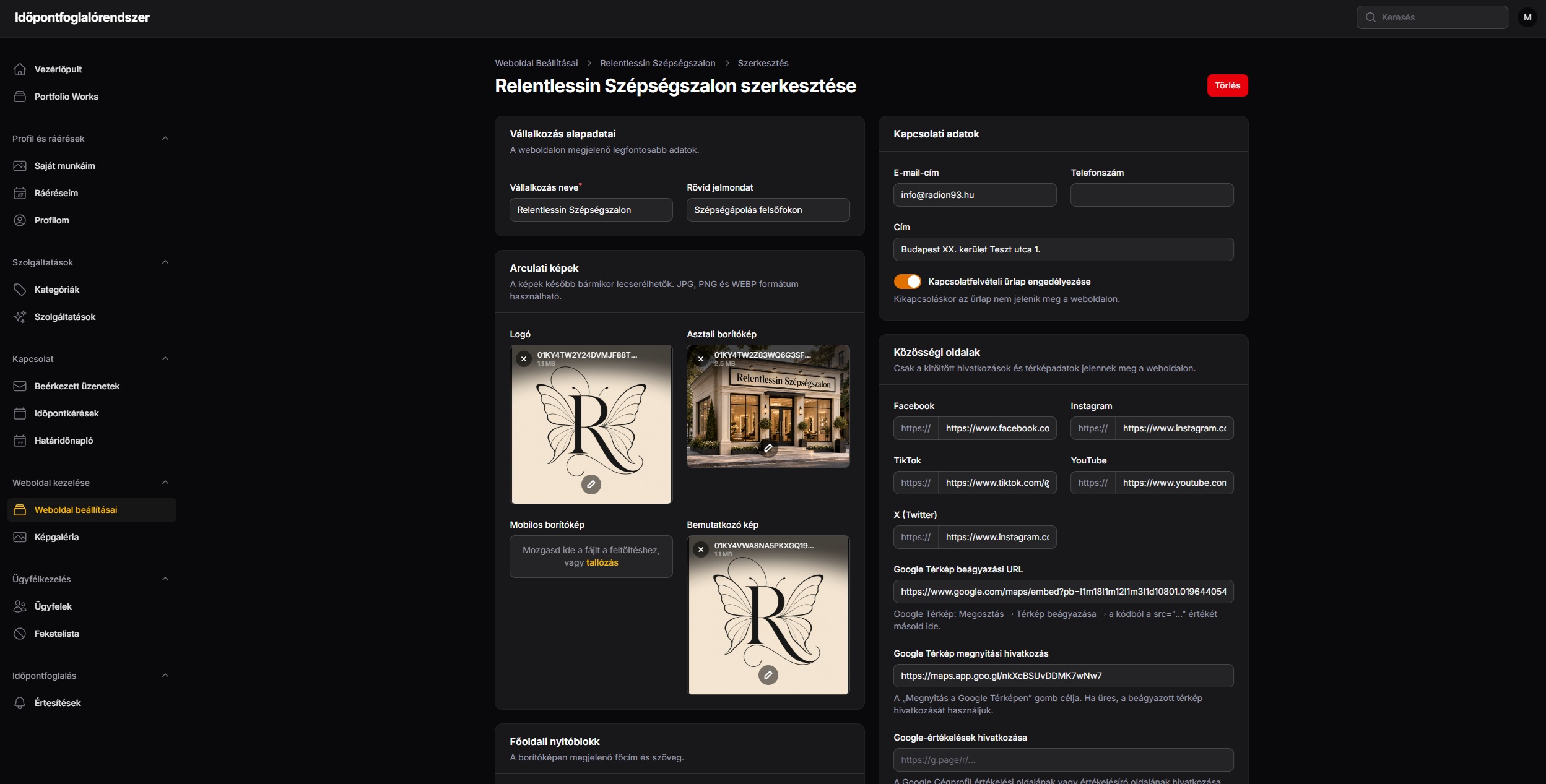 Moduláris szolgáltatásmenedzsment és online időpontfoglaló rendszer – projektkép 2