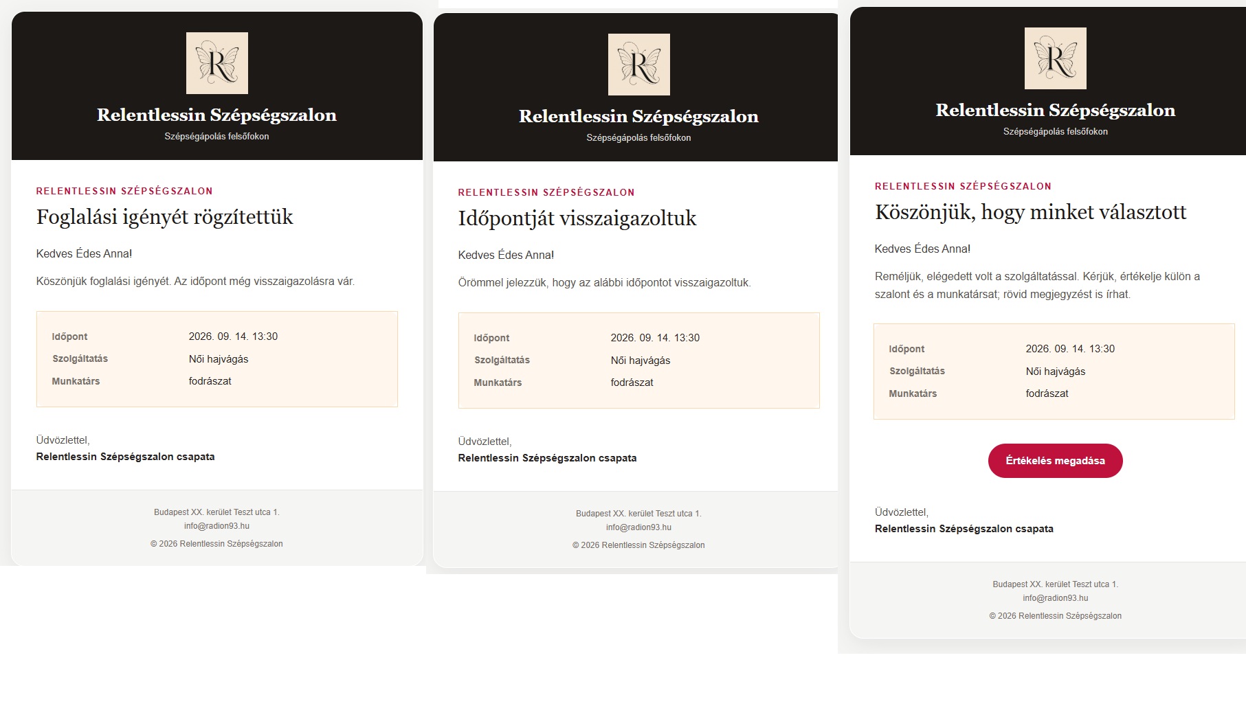 Moduláris szolgáltatásmenedzsment és online időpontfoglaló rendszer – projektkép 15