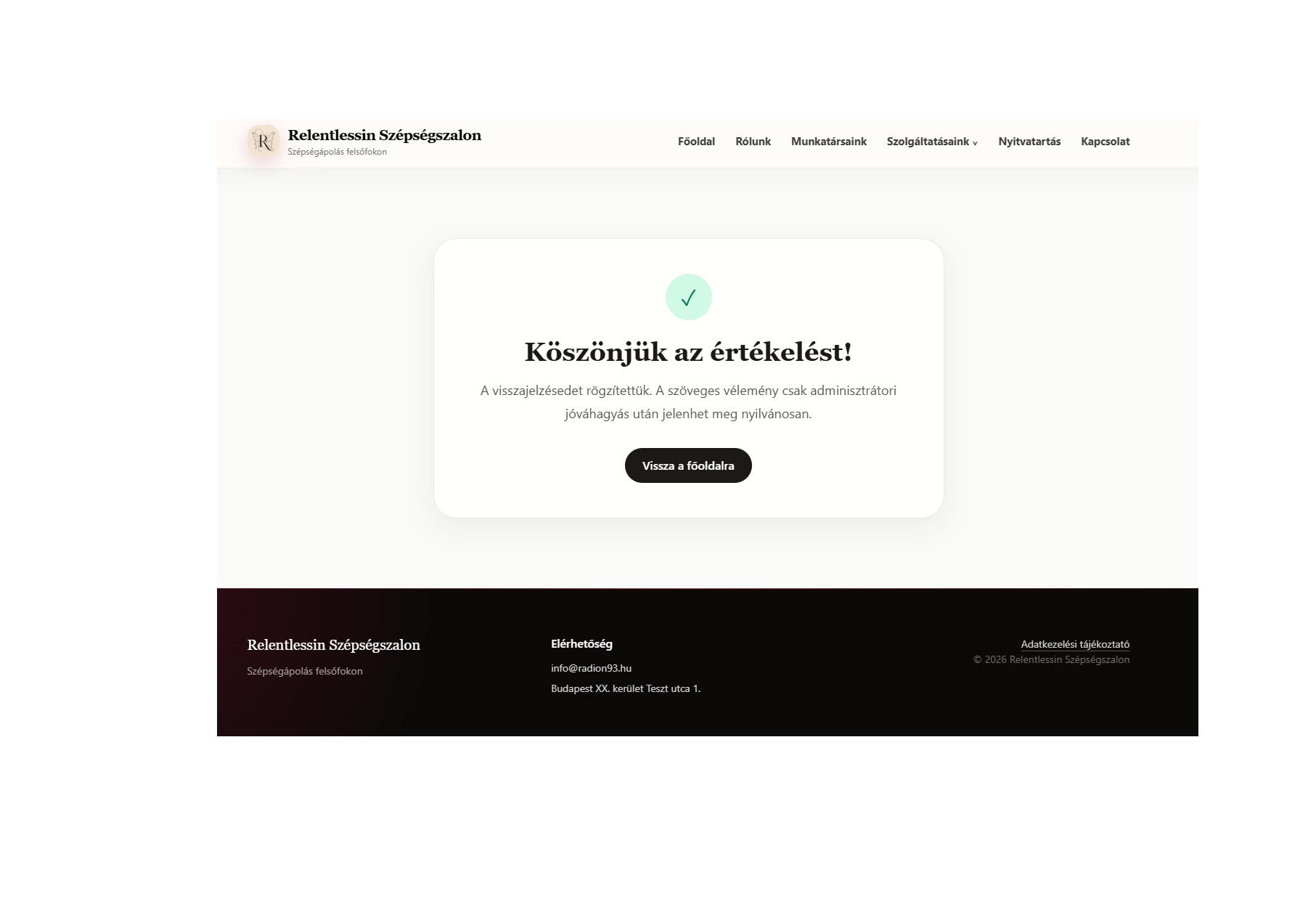 Moduláris szolgáltatásmenedzsment és online időpontfoglaló rendszer – projektkép 16